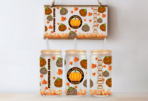 Fall Frosted Glass Cans